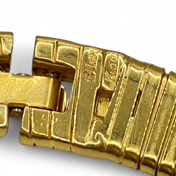 Vintage ELLEN KIAM Gold Tone Gaspipe Choker Necklace Flexible Snake Chain Runway - Picture 9 of 10